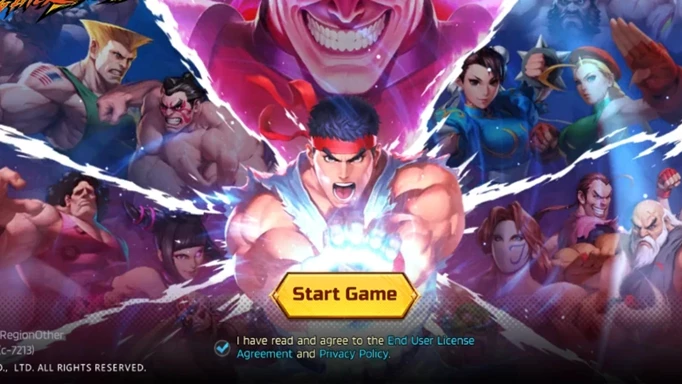 The main start screen of Street Fighter Duel