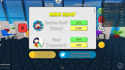 The menu to redeem Random Rumble codes