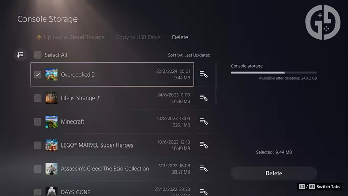 Deleting Save Data on the PS5
