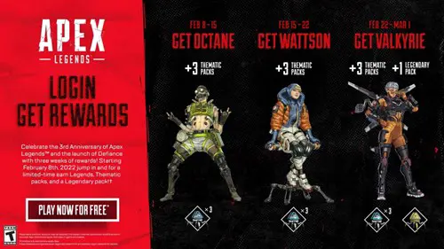 Apex Legends Is Giving Away Three Free Fighters