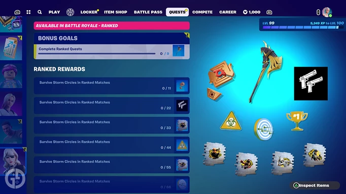 Quests and rewards in Fortnite ranked