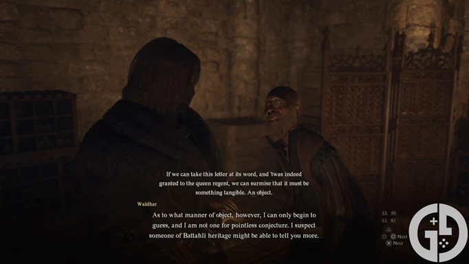 Image of dialogue with Waldhar in Dragon's Dogma 2