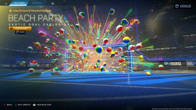 the Beach Party goal explosion in Rocket League