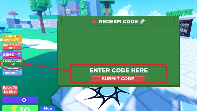 Image showing you how to redeem codes in Every Second 1 Jump