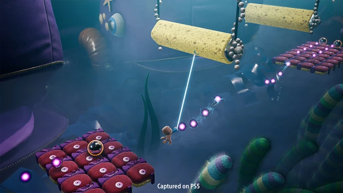 Gameplay screenshot of Sackboy: A Big Adventure, one of the best multiplayer PS5 games