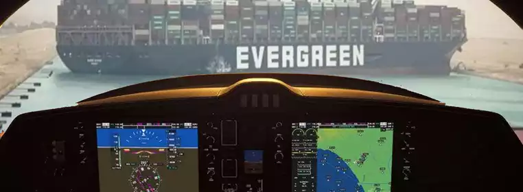 Trapped Suez Ship Has Been Added Into Microsoft Flight Simulator