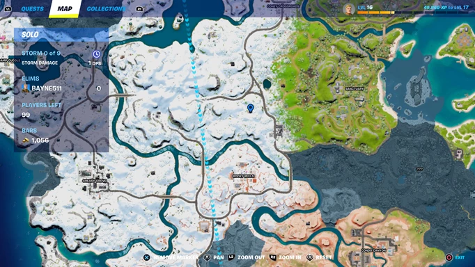 Complete the Fortnite Fly with Chickens challenge at this point in the map.