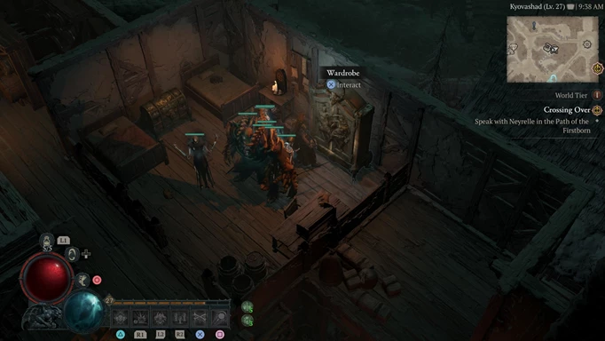 an image of a wardrobe in Diablo 4, where you can customise your character