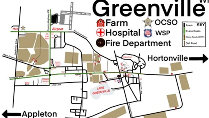 Greenville map locations in Roblox: Farm, Hospital, Fire Department, OCSO & WSP