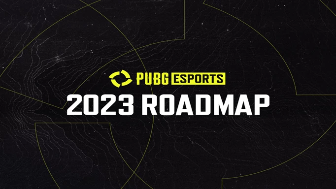a promotional image showing text that says "PUBG Esports 2023 roadmap"