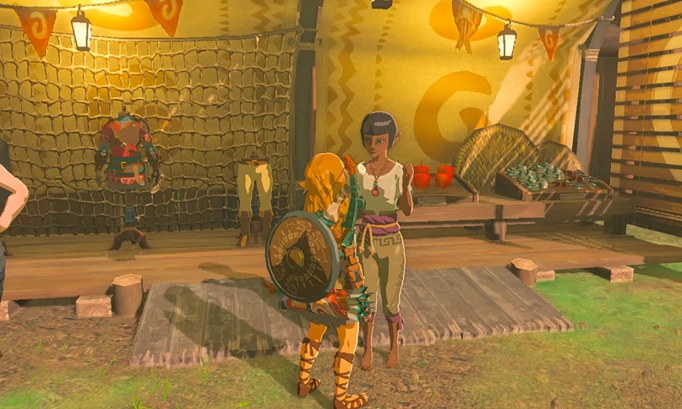 a screenshot of the Lookout Landing vendor in Zelda: Tears of the Kingdom