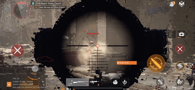The Division Resurgence screenshot showing sniping