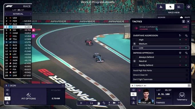Screenshot of the UI in F1 Manager 2023