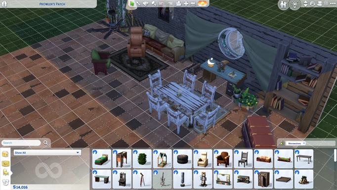 A screenshot of gameplay from The Sims 4 werewolves