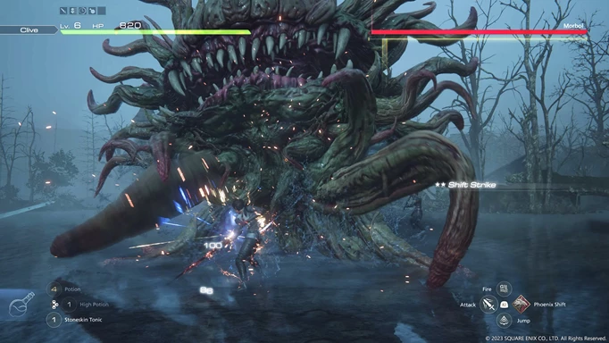 Image of the Morbol fight in Final Fantasy 16