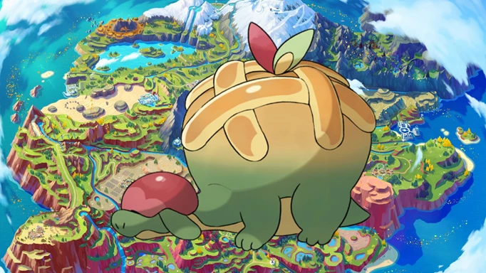 Appletun, one of the best Chesnaught 7-star Tera Raid counters in Pokemon Scarlet and Violet