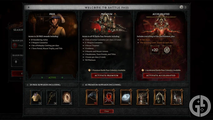 Purchasing the Diablo 4 Season 3 Battle Pass
