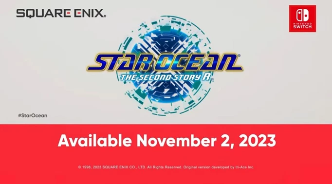 A graphic from the Nintendo Direct showing that Star Oceon is released on November 2, 2023