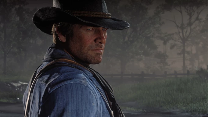 Arthur Morgan looks over his shoulder in Red Dead Redemption 2.