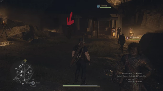 Dragon's Dogma 2 screenshot showing a player approaching a merchant