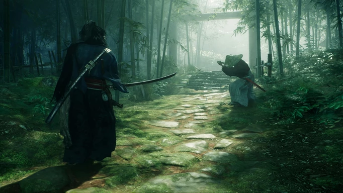 Rise of the Ronin combat in a bamboo forest