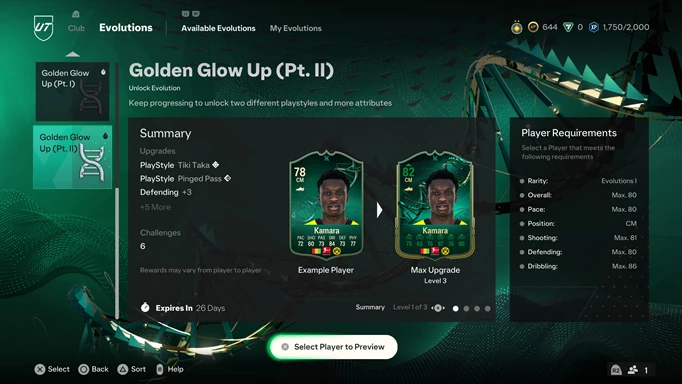 Image of the Golden Glowup Evolution in EA FC 24