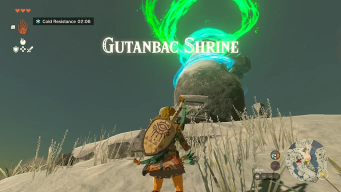a screenshot of the Gutanbac Shrine above Central Hyrule in Zelda: Tears of the Kingdom