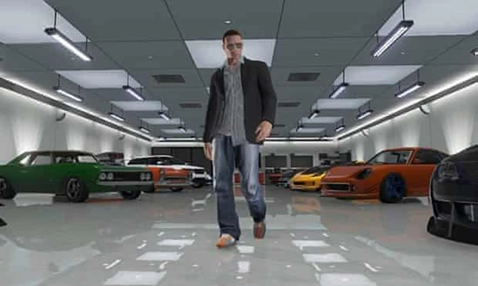 Ett garage fullt av bilar i GTA online