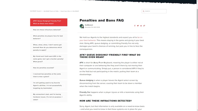 Riot's penalties and bans FAQ page.