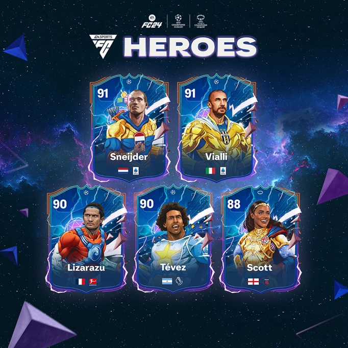 Hero cards in EAFC 24