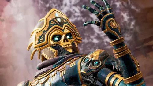 Revenant gold skin with blue eyes