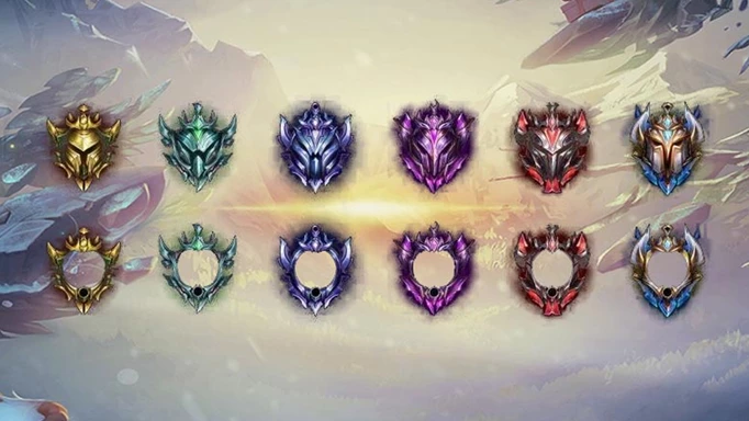 Ranks in League of Legends displayed on a background