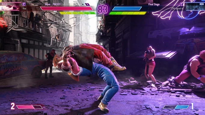 Guile Suplexing Ken dans Street Fighter 6