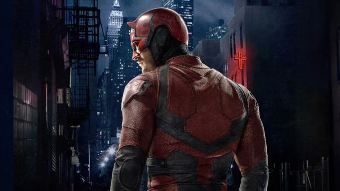 Charlie Cox as Daredevil in key art for the Netflix series of the same name.