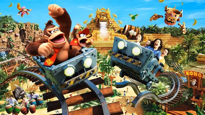 The key art for Donkey Kong Country at Super Nintendo World.