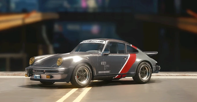 a Porsche vehicle in Cyberpunk 2077