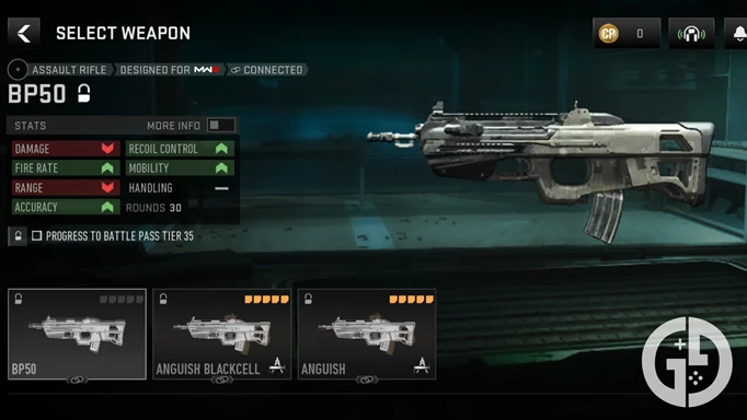 The BP-50 assault rifle in Warzone Mobile