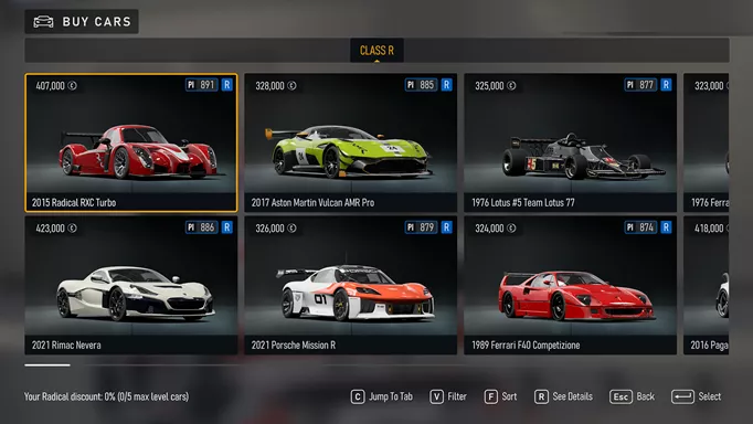 The fastest r-class cars in Forza Motorsport