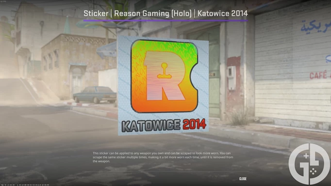 Image of the Reason Gaming holo Katowice 2014 sticker in CS2