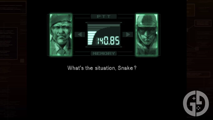 Solid Snake speaking to Colonel Campbell over Codec in Metal Gear Solid