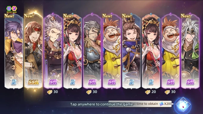 The heroes you can collect in Sword Chronicles Awaken