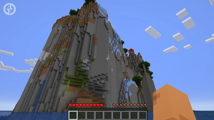 A huge cliff island in Minecraft