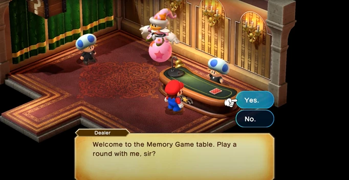 The inside of Grate Guy's Casino in Super Mario RPG