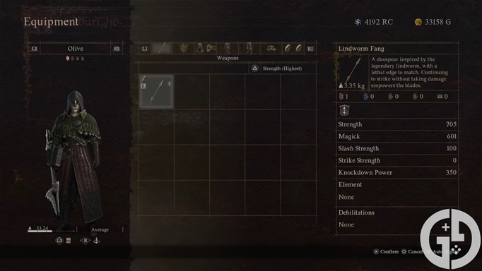 Image of the Lindworm Fang weapon in Dragon's Dogma 2