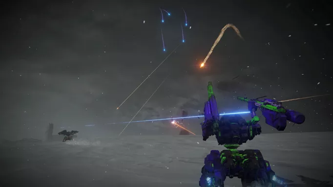 Image of weapons being fired in Armored Core 6