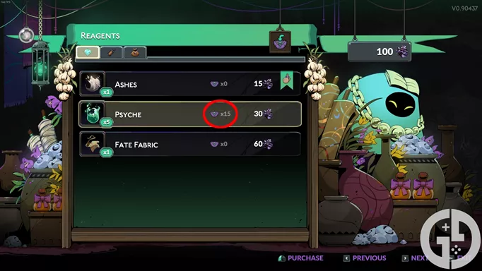 Image of the purple pouch indicator in Hades 2