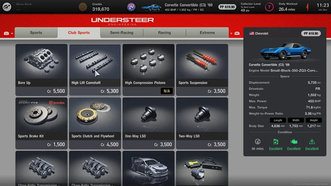 How to earn credits fast in Gran Turismo 7: Tuning shop parts