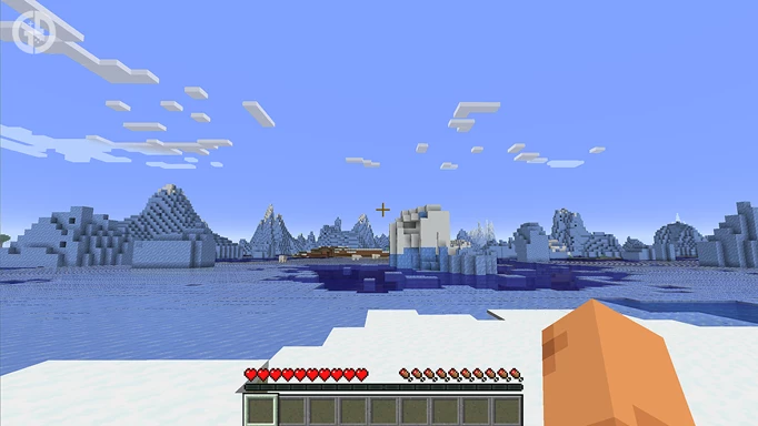 A snowy, icy seed in Minecraft