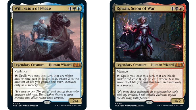 MTG Wilds of Eldraine Will Scion of Peace and Rowan Scion of War