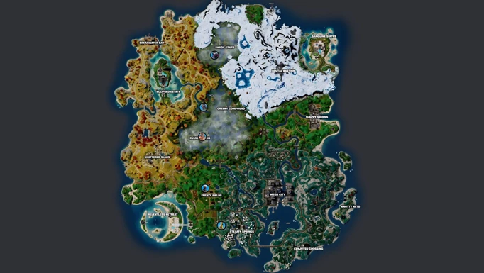 A map of where to find all the Characters that offer disguises in Fortnite